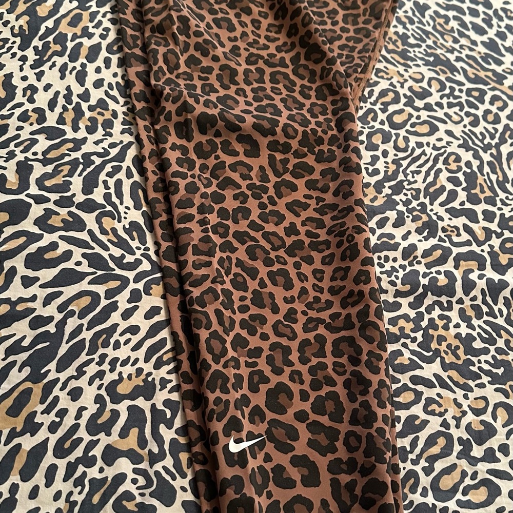Nike Brown and Black Animal Print Leggings